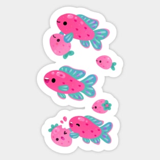 Strawberry peacock cichlid Sticker